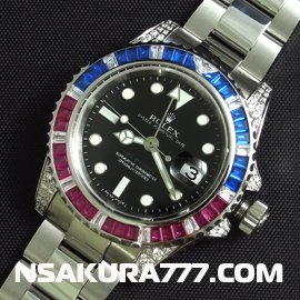 スーパーコピー時ロレックス GMTマスターII Ref.116759SARU Asian ETA Rolex 3186