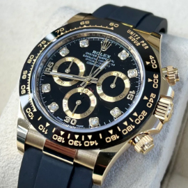 Rolex Daytona 116518LN 18ct Yellow Gold Black Diamond Dial Oyster Flex