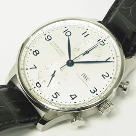 スーパーコピー時計IWC　ポルトギーゼ・クロノ　シルバー×ブルー Ref.IW371605