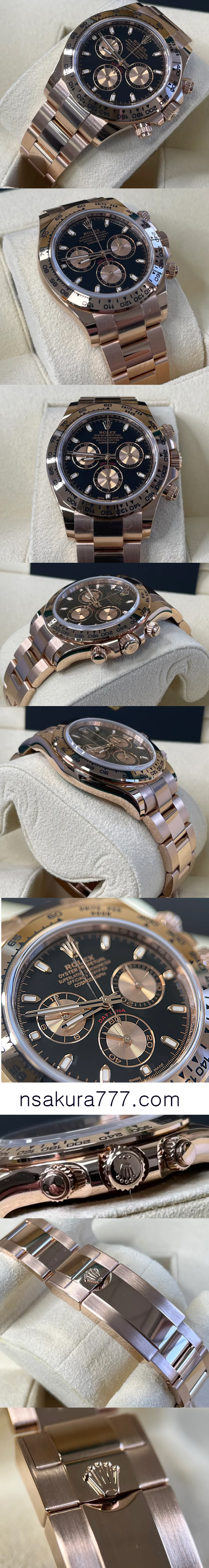 Rolex Cosmograph Daytona Everose Black Dial 116505 - ウインドウを閉じる